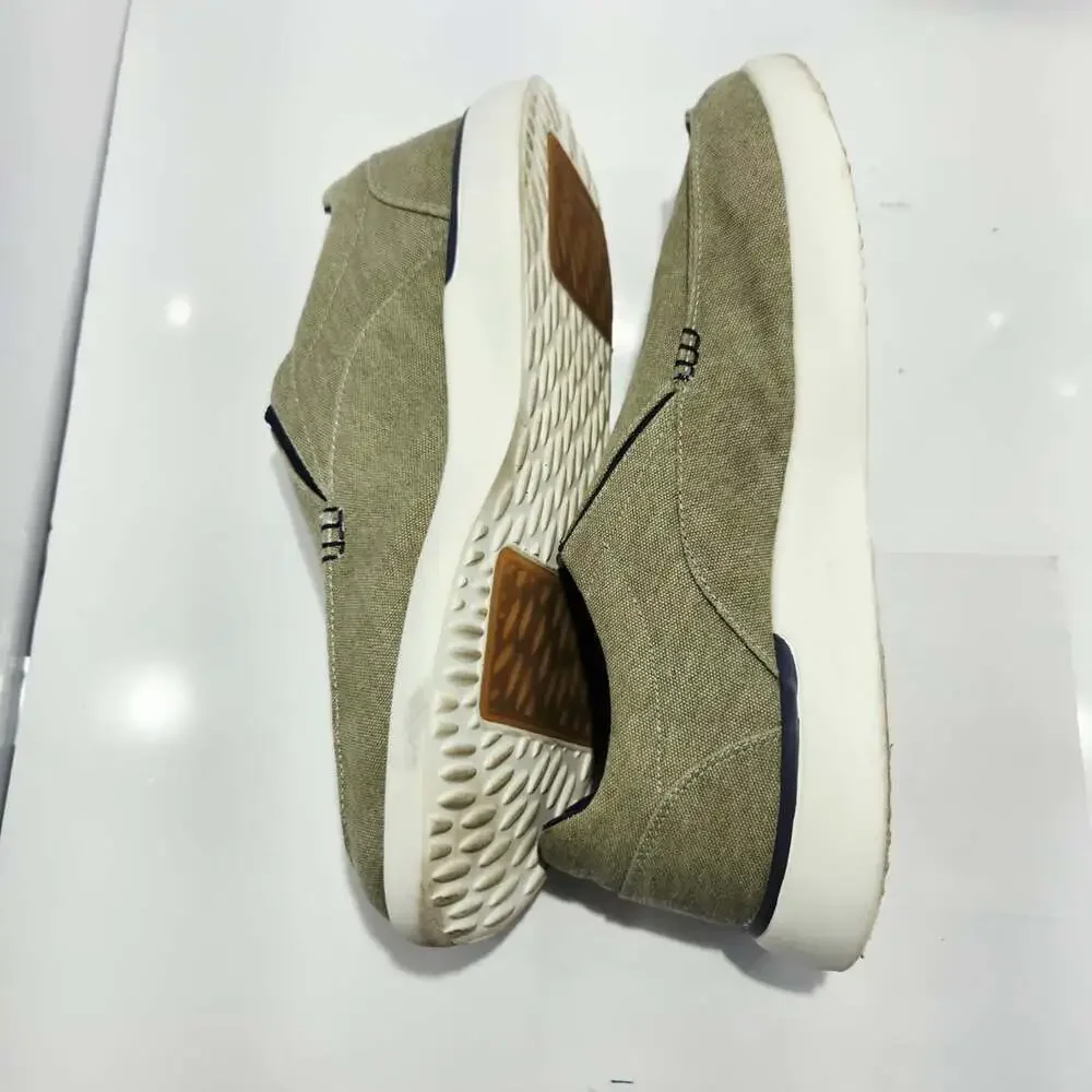 OrthoComfoot Loafers Size 14 Khaki Canvas Slip-on Shoes